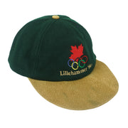 Vintage - Green with Plaid Team Canada Lillehammer 94 Olympics Suede Strapback Hat 1994 OSFA