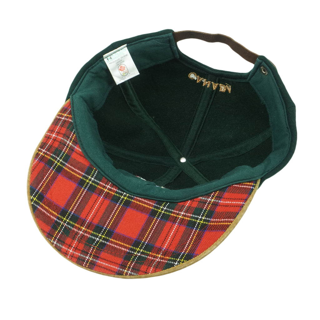 Vintage - Green with Plaid Team Canada Lillehammer 94 Olympics Suede Strapback Hat 1994 OSFA