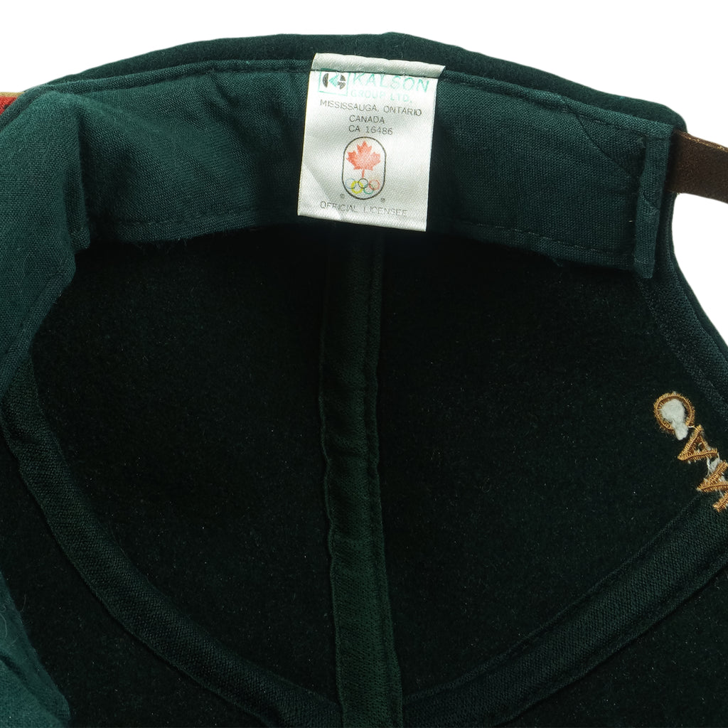 Vintage - Green with Plaid Team Canada Lillehammer 94 Olympics Suede Strapback Hat 1994 OSFA