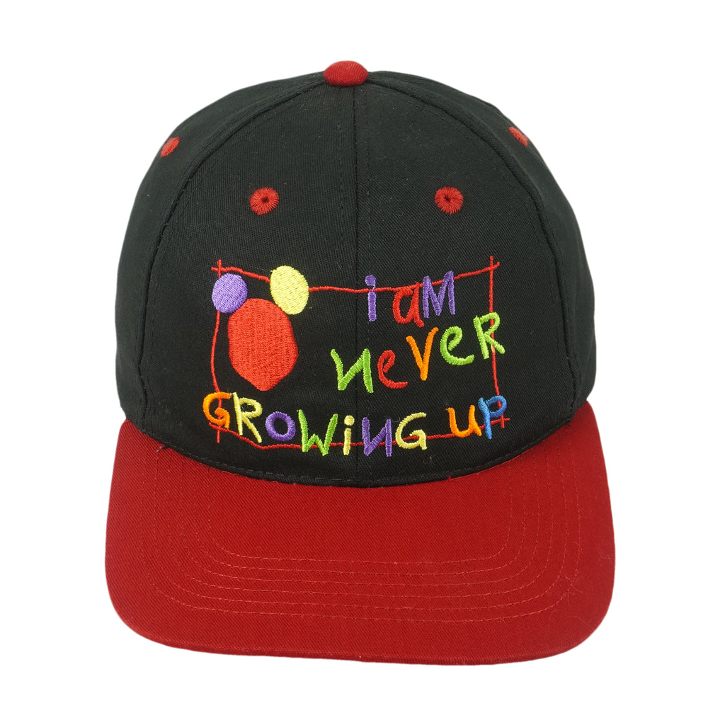 Disney - I Am Never Growing Up Embroidered Snapback Hat 1990s OSFA Vintage Retro