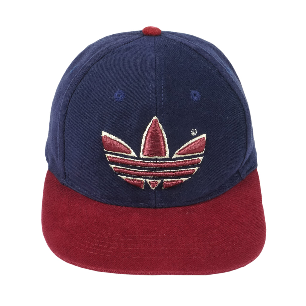 Adidas - 3D Puff Embroidered Logo Snapback Hat 1990s OSFA Vintage Retro