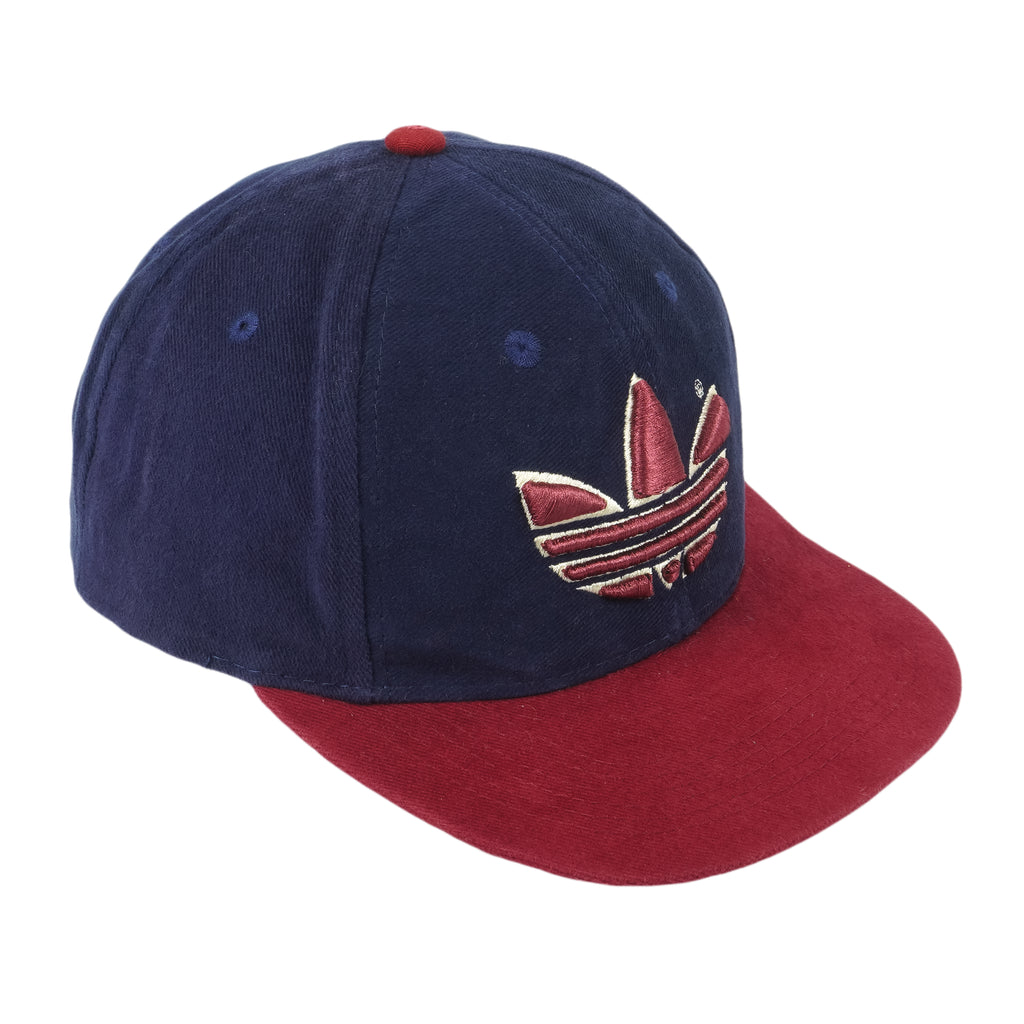 Adidas - 3D Puff Embroidered Logo Snapback Hat 1990s OSFA Vintage Retro