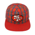 NFL (Drew Pearson) - San Francisco 49ers Plaid Snapback Hat 1990s OSFA Vintage Retro