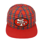 NFL (Drew Pearson) - San Francisco 49ers Plaid Snapback Hat 1990s OSFA Vintage Retro