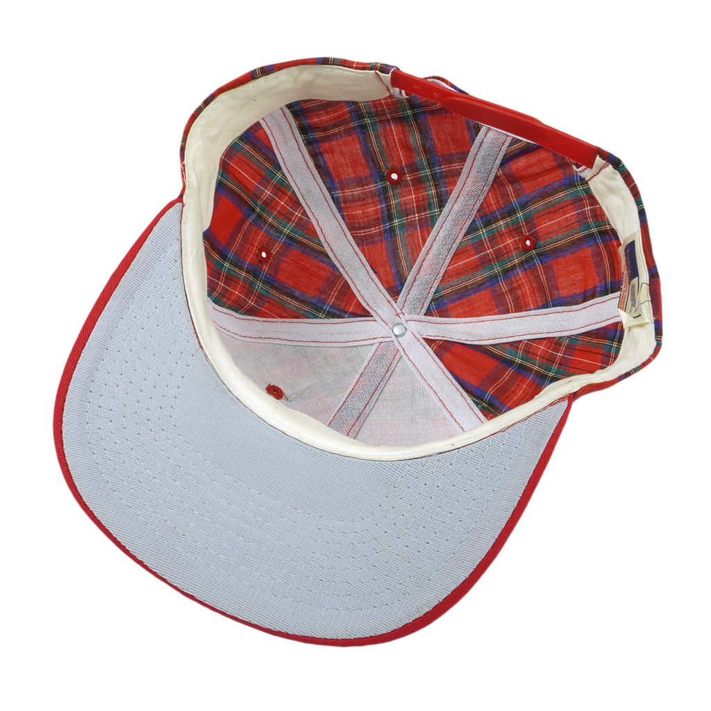 NFL (Drew Pearson) - San Francisco 49ers Plaid Snapback Hat 1990s OSFA Vintage Retro