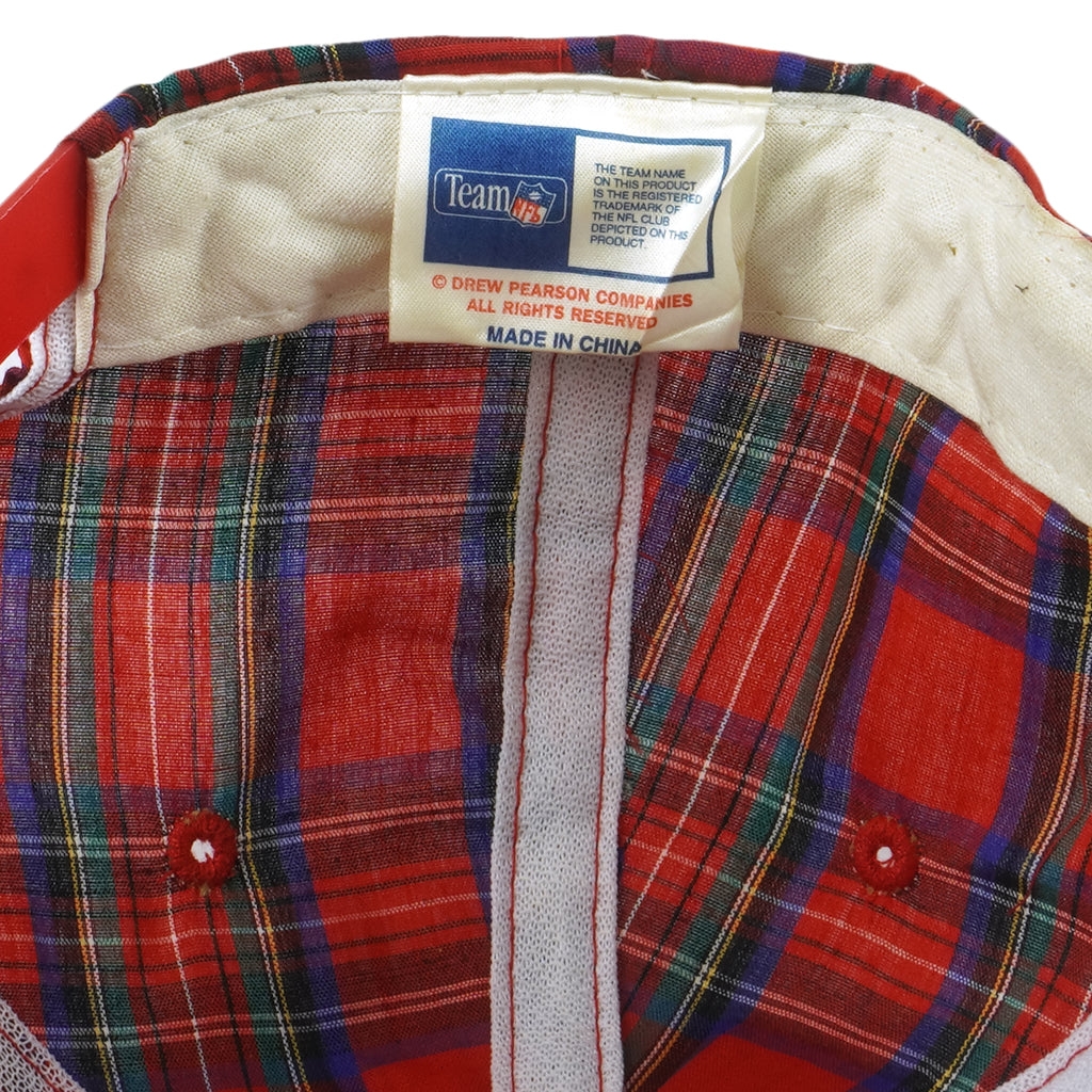 NFL (Drew Pearson) - San Francisco 49ers Plaid Snapback Hat 1990s OSFA Vintage Retro