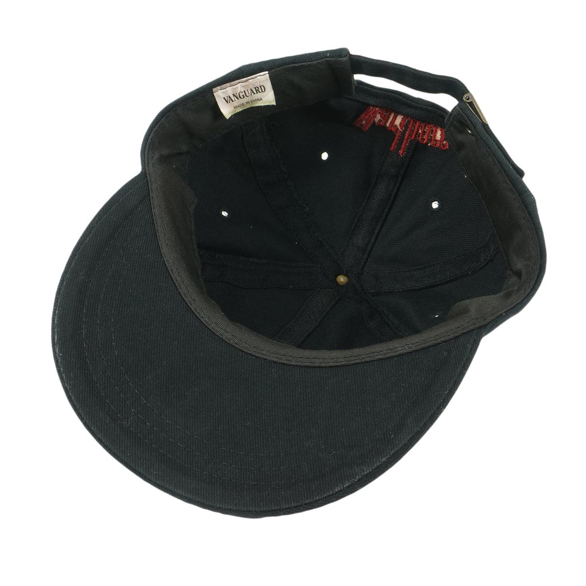 Marlboro (Vanguard) - Black Embroidered Spell-Out Strapback Hat 1990s OSFA