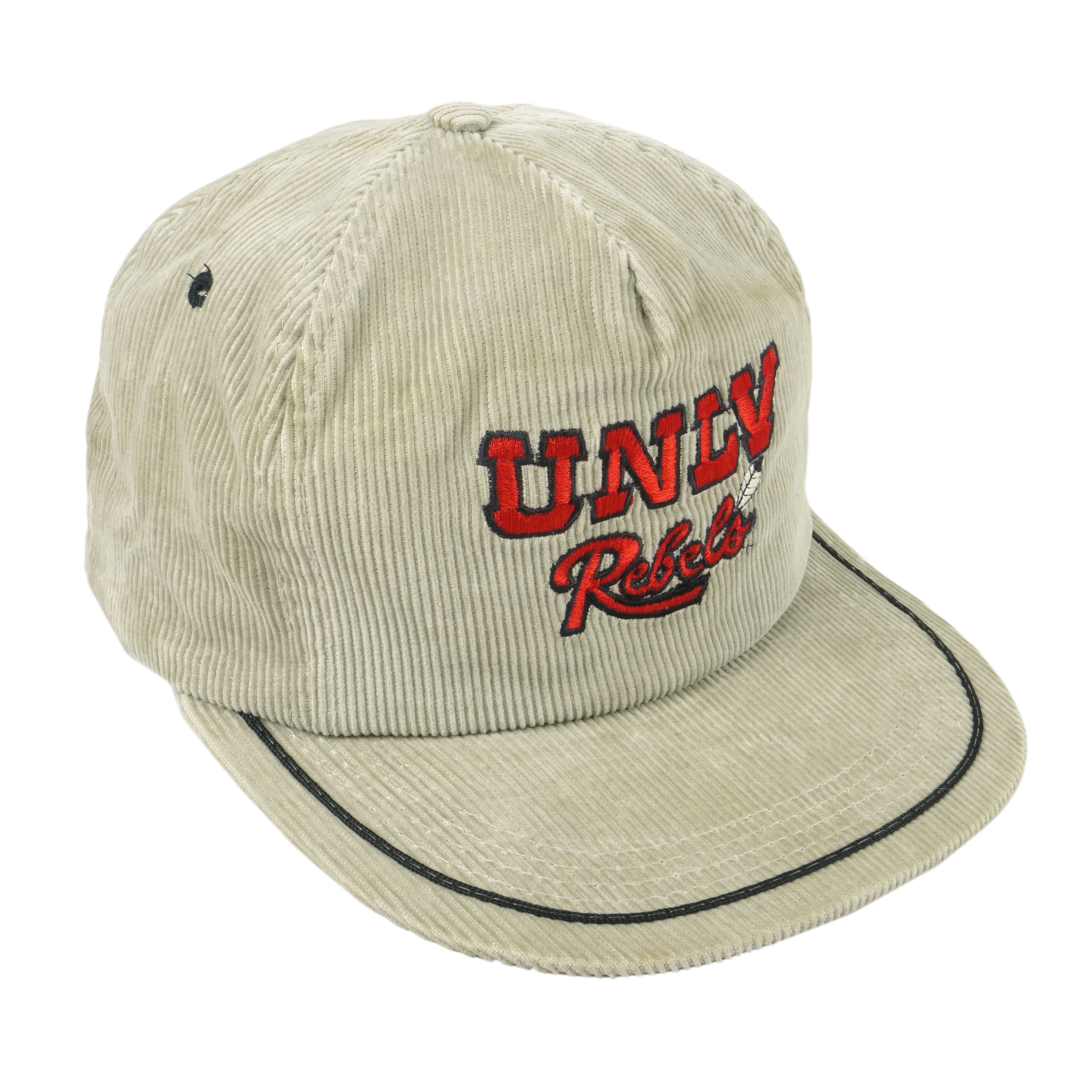 NCAA (UNLV) - University of Nevada Las Vegas Rebels Corduroy Snapback Hat 1990s OSFA Vintage Retro