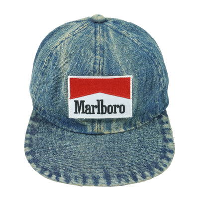 Marlboro - Embroidered Denim Snapback Hat 1990s OSFA