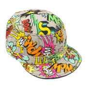 Vintage (TNC) - Superhero Cartoon Exclamations Patterned Fitted Hat Flexible