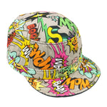 Vintage (TNC) - Superhero Cartoon Exclamations Patterned Fitted Hat Flexible