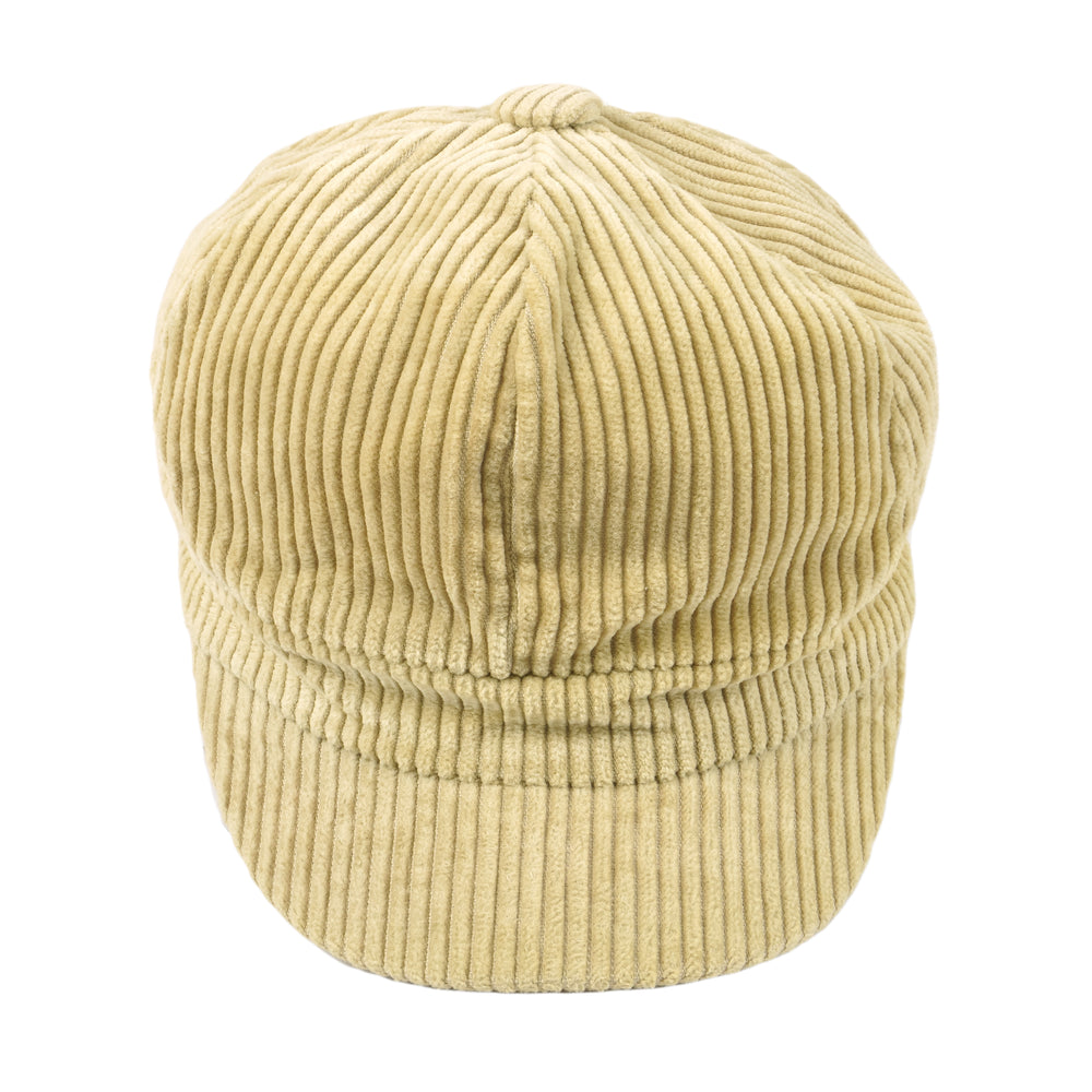 Vintage (Kangol) - Beige Embroidered Corduroy Newsboy Hat 1990s Small