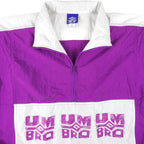 Umbro - Pink Big Logo 1/4 Zip Pullover Windbreaker 1990s X-Large Vintage Retro