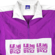 Umbro - Pink Big Logo 1/4 Zip Pullover Windbreaker 1990s X-Large Vintage Retro