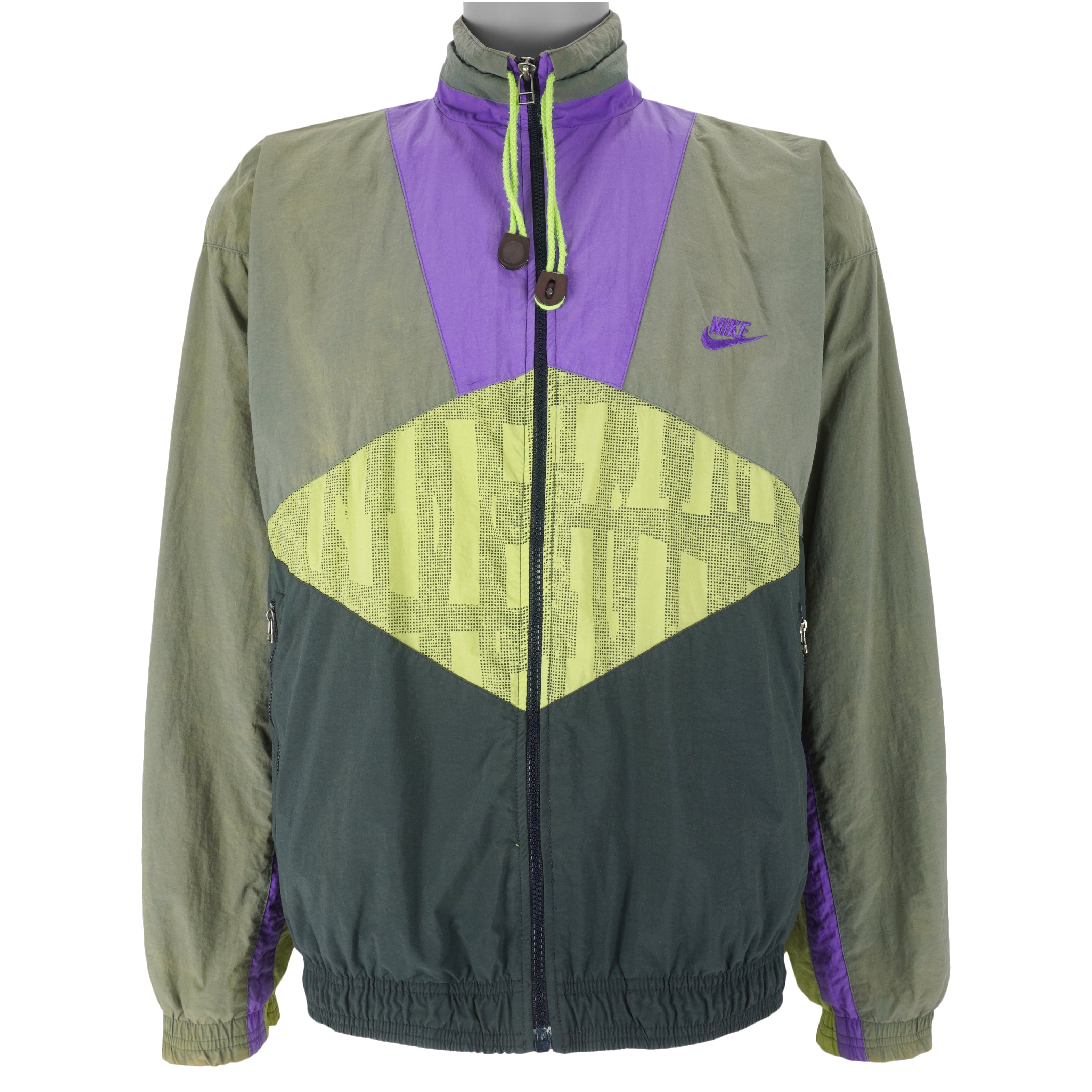 Nike - Supreme Court Gray Tag Zip-Up Windbreaker 1980s Medium Vintage Retro