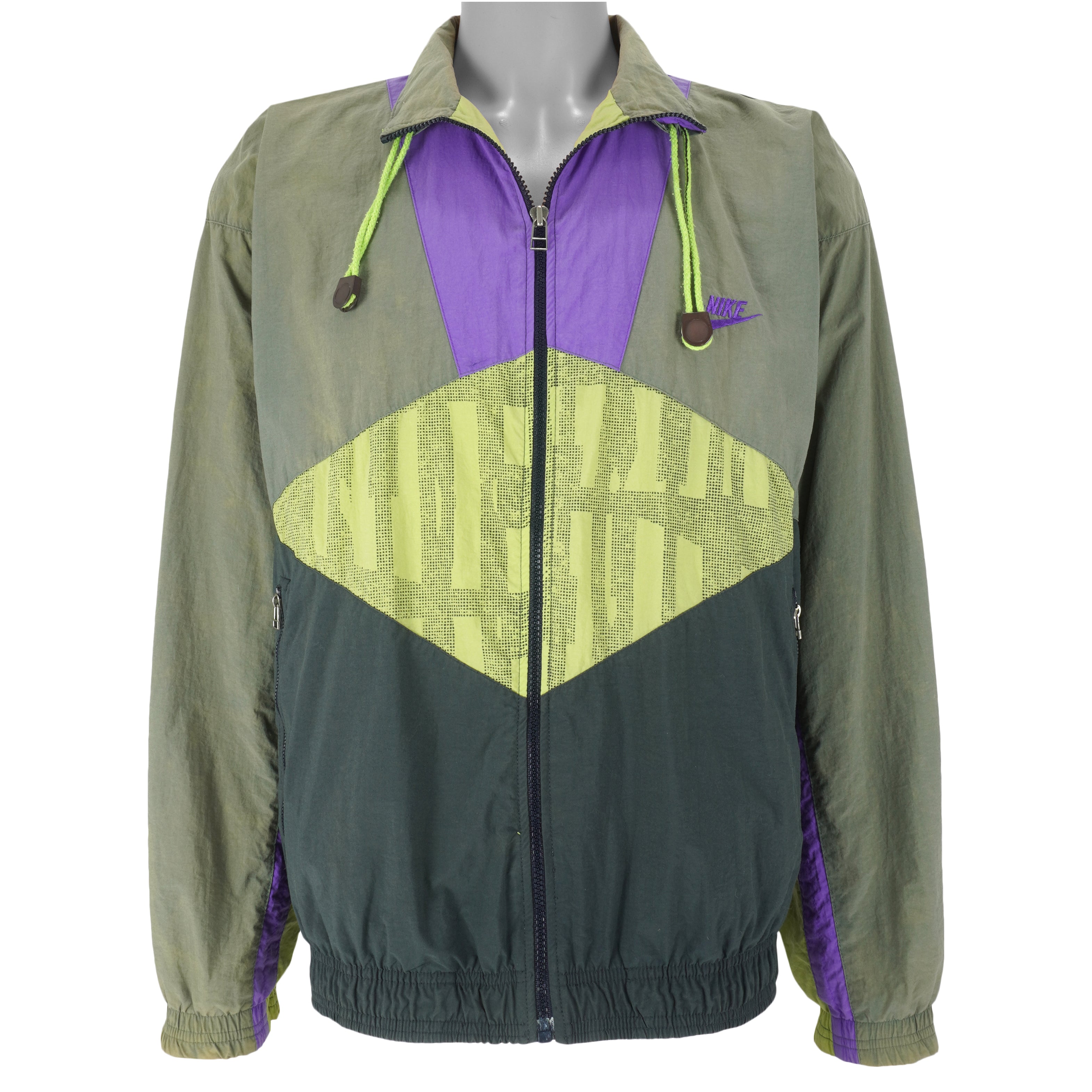 Nike - Supreme Court Gray Tag Zip-Up Windbreaker 1980s Medium Vintage Retro