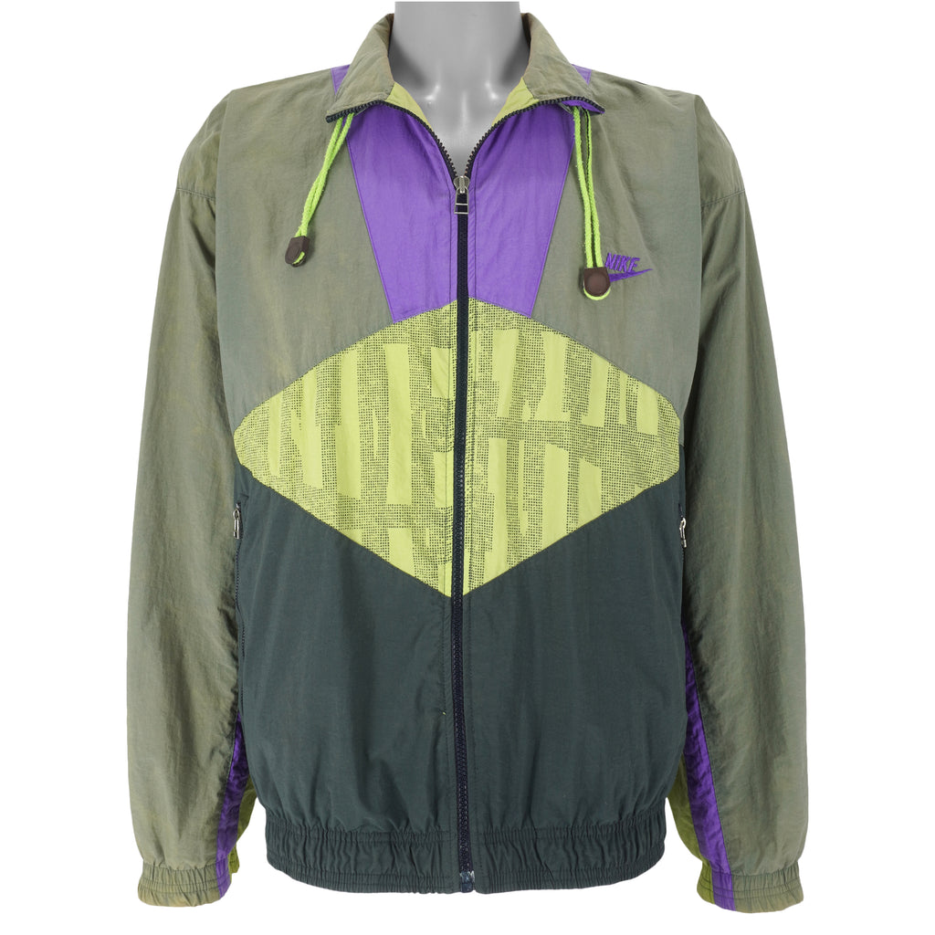 Nike - Supreme Court Gray Tag Zip-Up Windbreaker 1980s Medium Vintage Retro