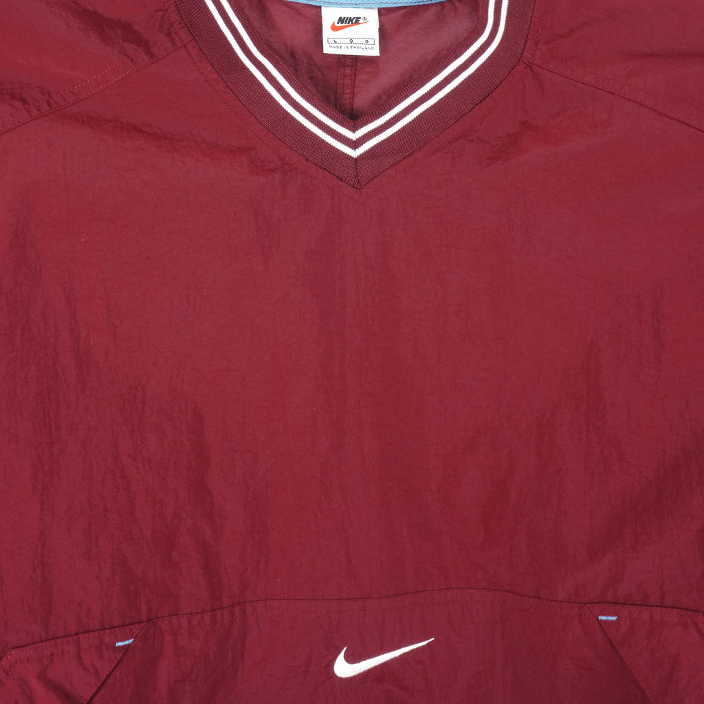 Nike - Red Pullover Windbreaker 1990s Large Vintage Retro