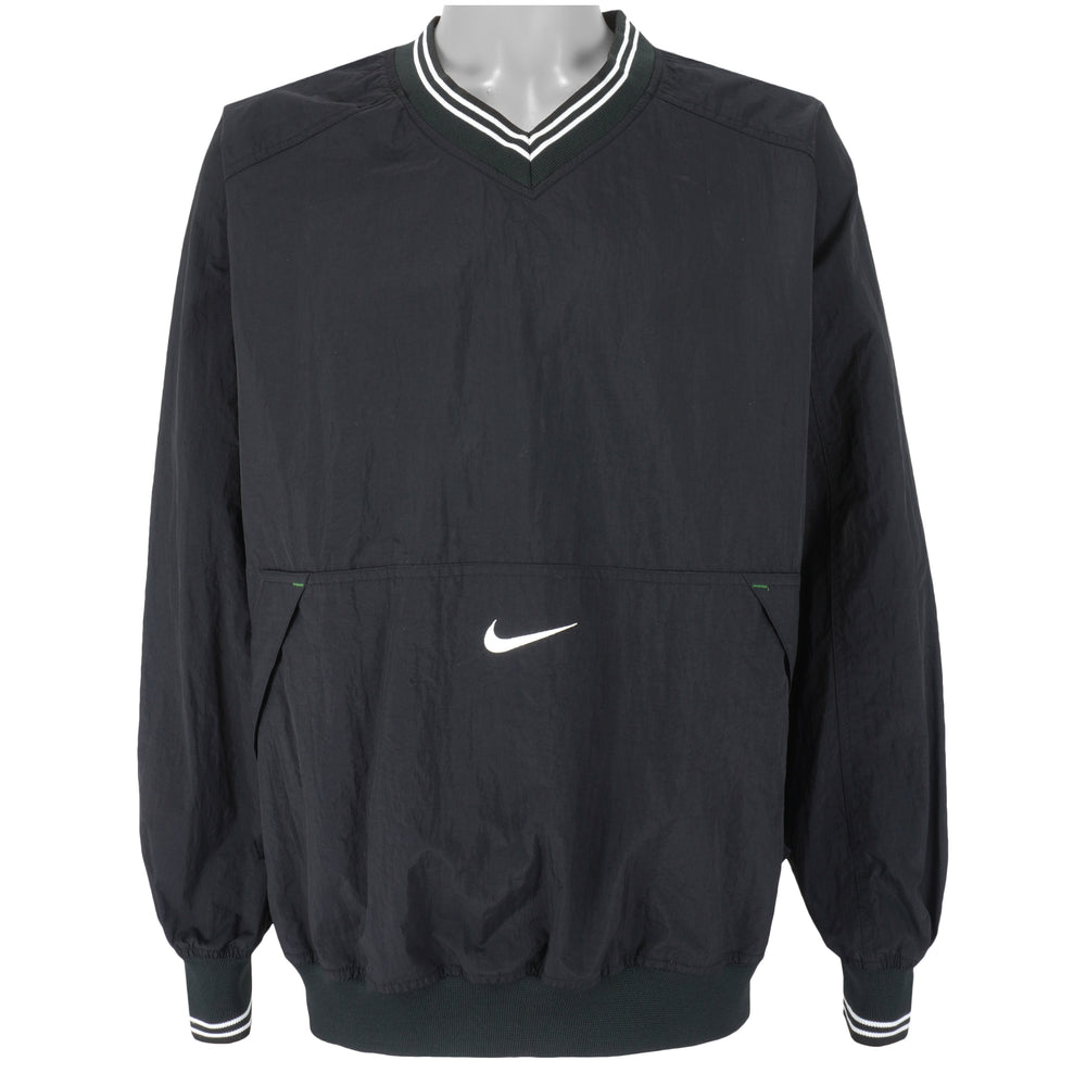 Nike - ฺBlack Embroidered Pullover Windbreaker 1990s X-Large Vintage Retro