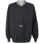 Nike - ฺBlack Embroidered Pullover Windbreaker 1990s X-Large Vintage Retro