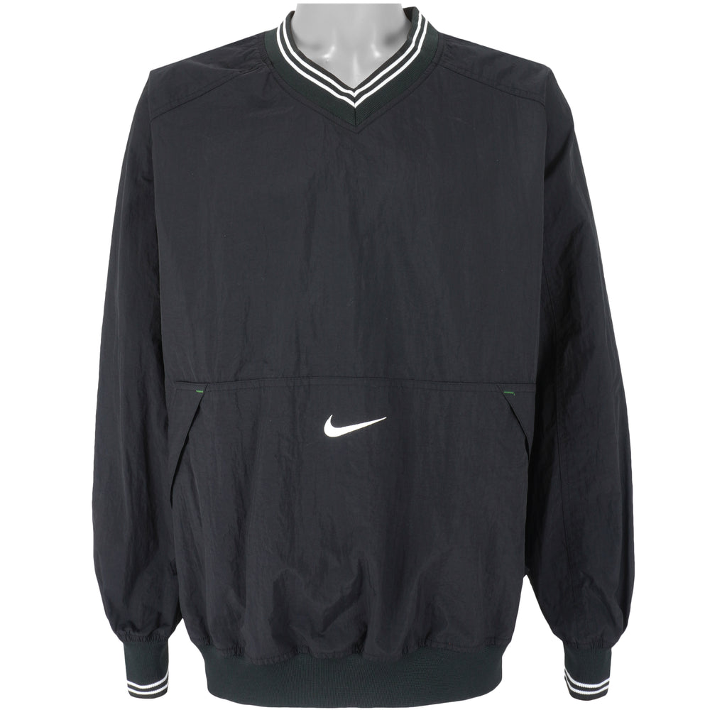 Nike - ฺBlack Embroidered Pullover Windbreaker 1990s X-Large Vintage Retro