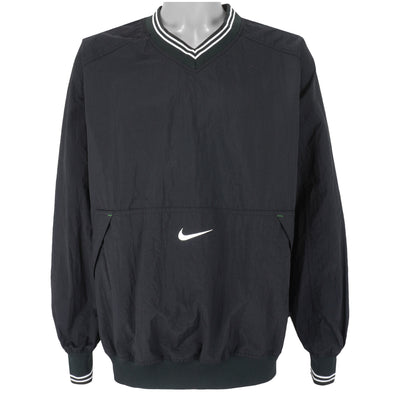 Nike -  Black Embroidered Pullover Windbreaker 1990s X-Large
