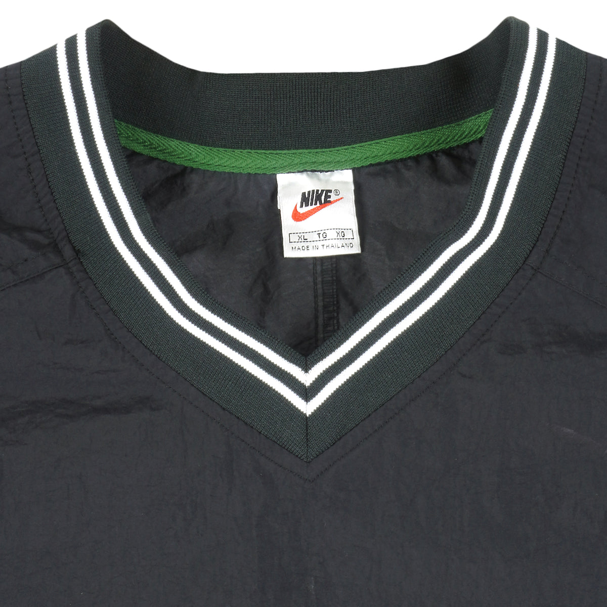 Nike - ฺBlack Embroidered Pullover Windbreaker 1990s X-Large Vintage Retro