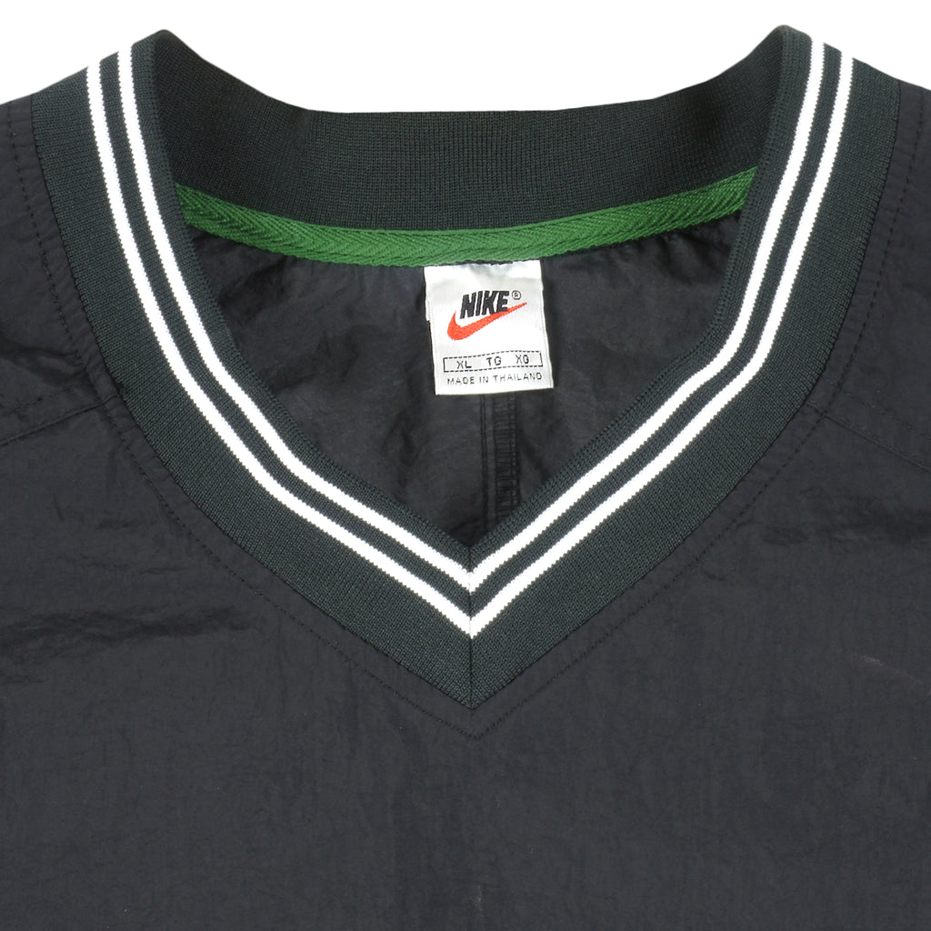 Nike - ฺBlack Embroidered Pullover Windbreaker 1990s X-Large Vintage Retro