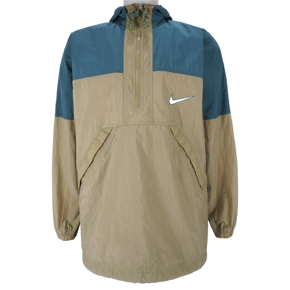 Nike -1/4 Zip Hooded Pullover Windbreaker 1990s Small Vintage Retro