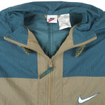 Nike -1/4 Zip Hooded Pullover Windbreaker 1990s Small Vintage Retro