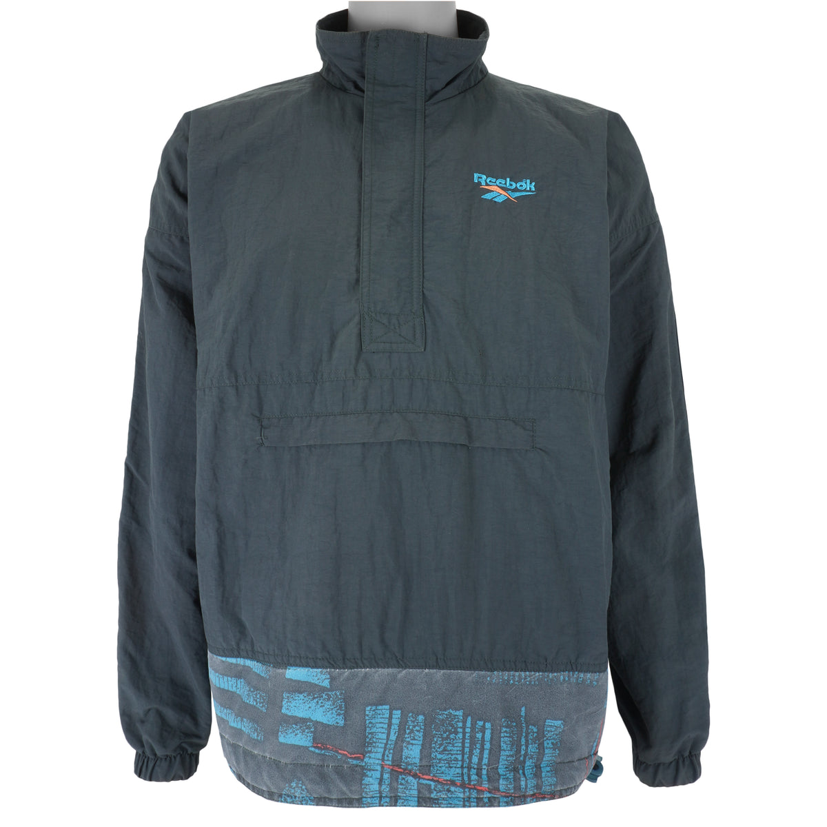 Reebok - Green 1/4 Zip Windbreaker 1990s X-Large Vintage Retro