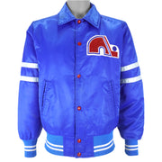 NHL - Quebec Nordiques Satin Jacket 1990s Large Vintage Retro Hockey