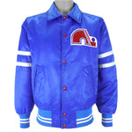 NHL - Quebec Nordiques Satin Jacket 1990s Large Vintage Retro Hockey