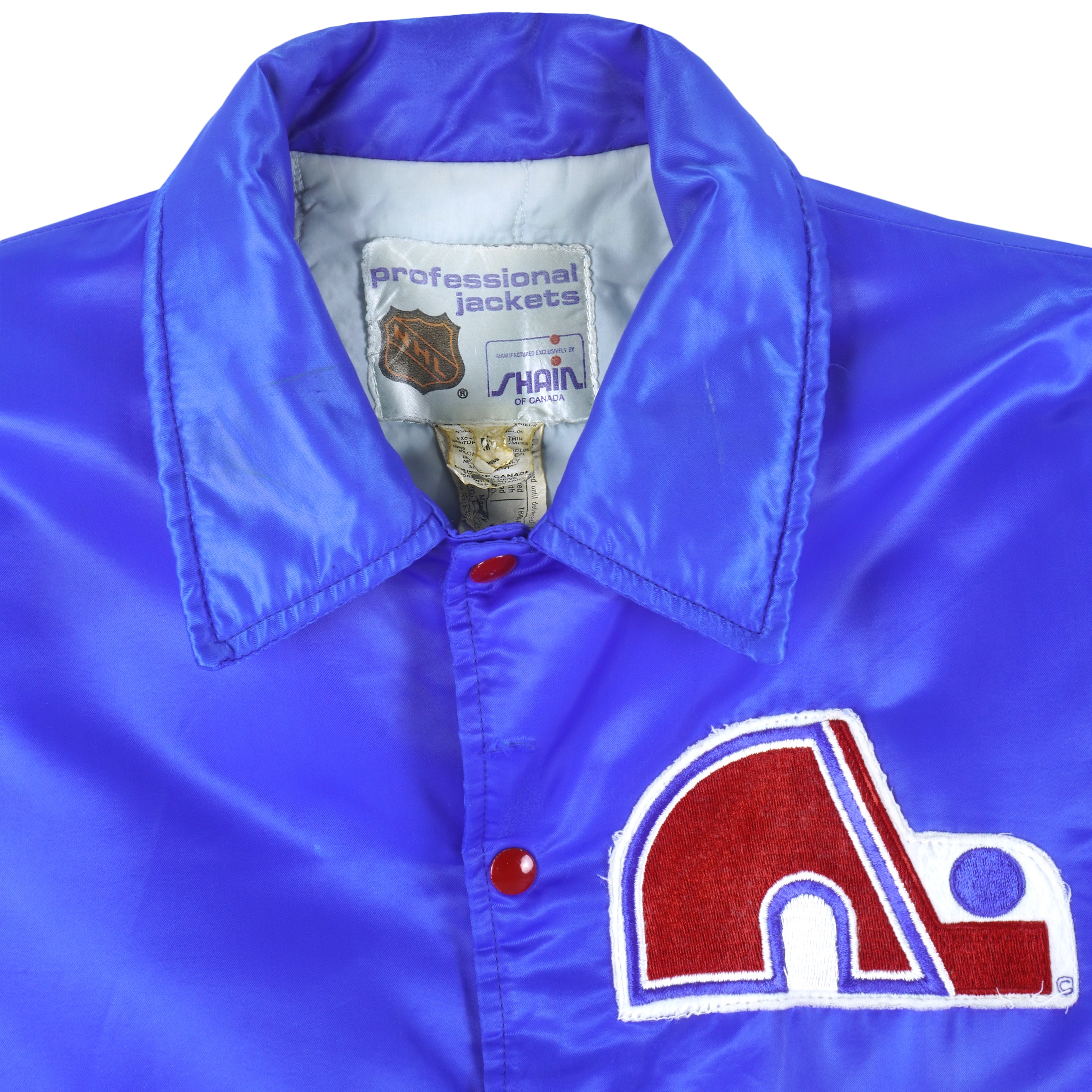 NHL - Quebec Nordiques Satin Jacket 1990s Large Vintage Retro Hockey