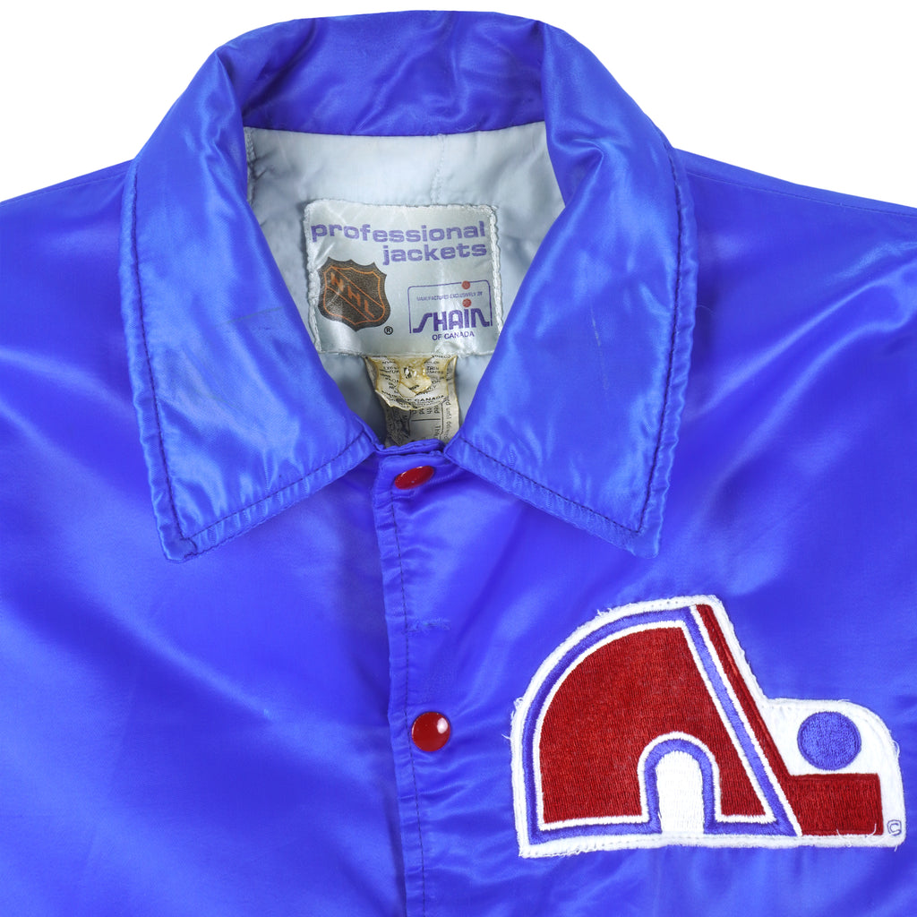NHL - Quebec Nordiques Satin Jacket 1990s Large Vintage Retro Hockey
