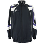 Umbro - Black Zip-Up Windbreaker 1990s XX-Large Vintage Retro