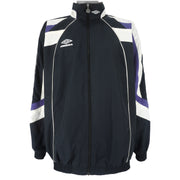 Umbro - Black Zip-Up Windbreaker 1990s XX-Large Vintage Retro