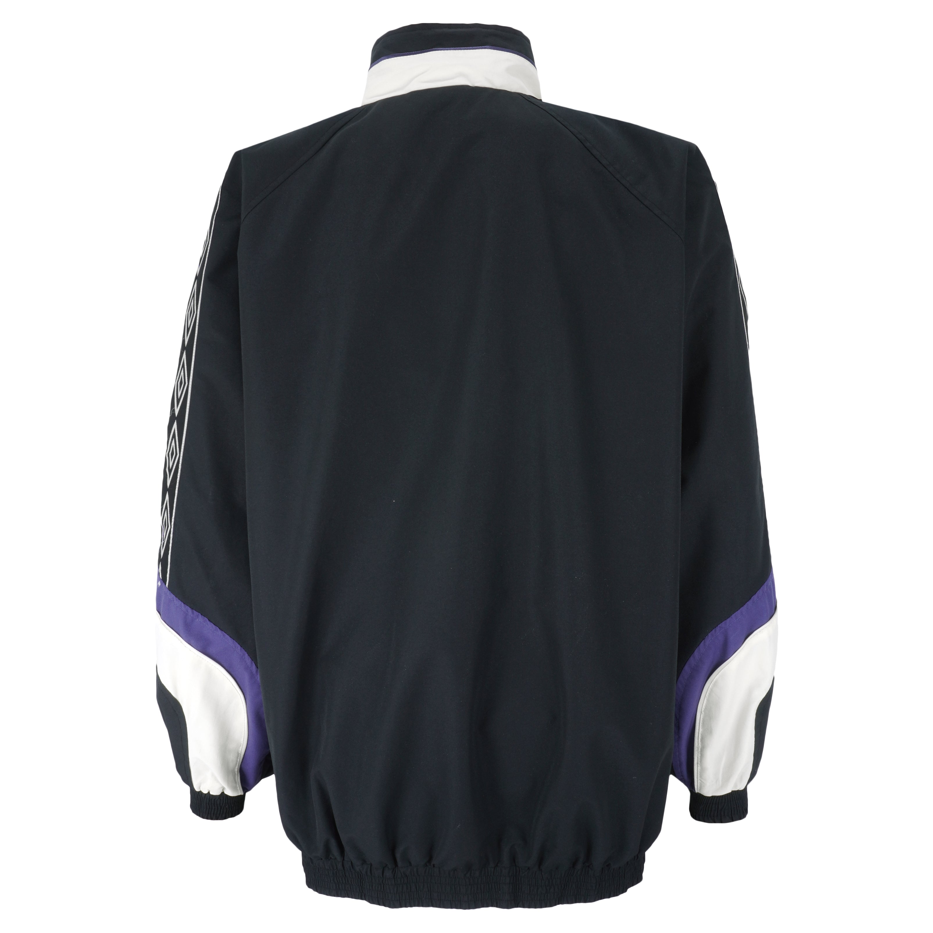 Umbro - Black Zip-Up Windbreaker 1990s XX-Large Vintage Retro