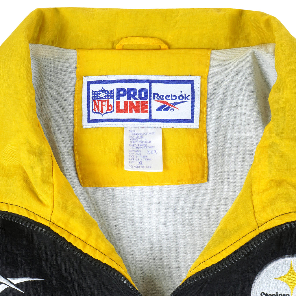 Reebok - Pittsburgh Steelers Zip-Up Windbreaker 1990s X-Large Vintage Retro Football