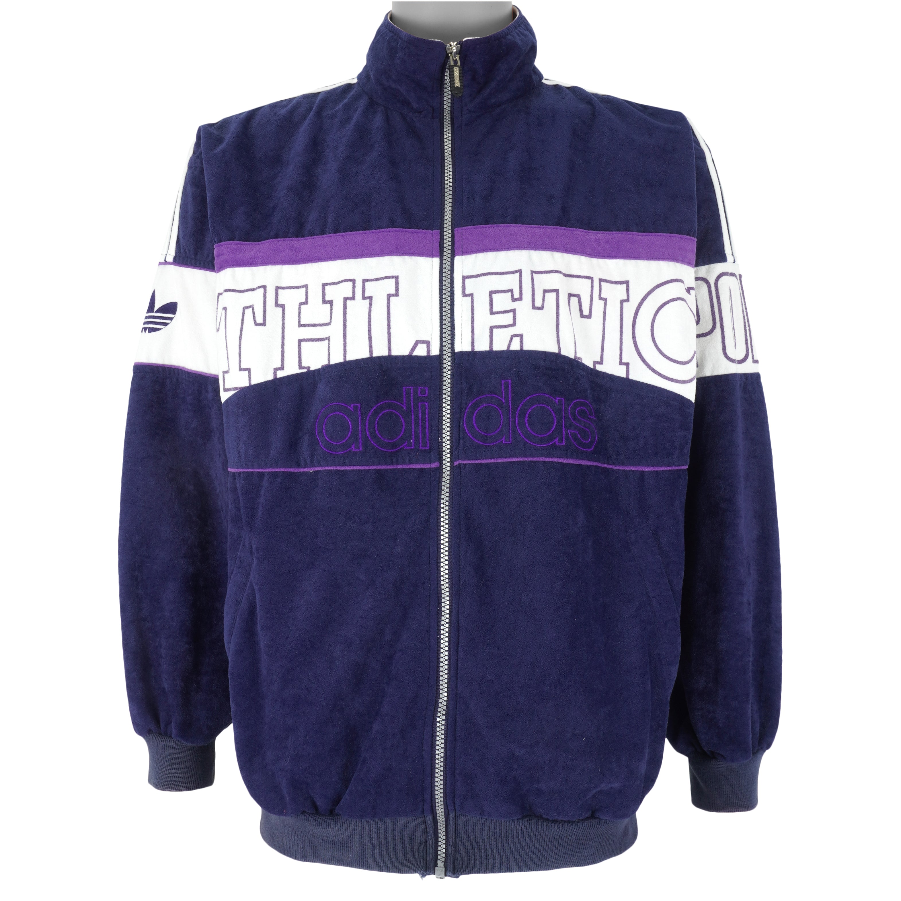 Adidas - Athletic Zip-Up Track Jacket 1990s Large Vintage Retro