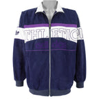 Adidas - Athletic Zip-Up Velveteen Sweatshirt 1990s Large Vintage Retro
