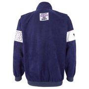 Adidas - Athletic Zip-Up Velveteen Sweatshirt 1990s Large Vintage Retro