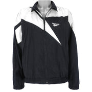 Reebok - Black Kamikaze Embroidered Windbreaker 1990s Large Vintage Retro