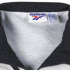 Reebok - Black Kamikaze Embroidered Windbreaker 1990s Large Vintage Retro