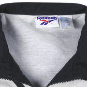 Reebok - Black Kamikaze Embroidered Windbreaker 1990s Large Vintage Retro