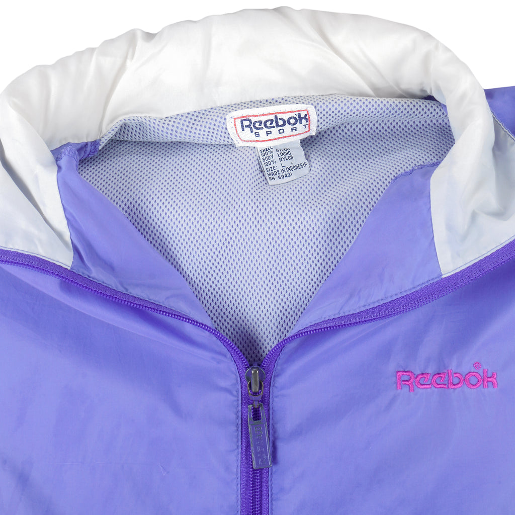 Reebok - Embroidered Zip-Up Windbreaker 1990s Large Vintage Retro