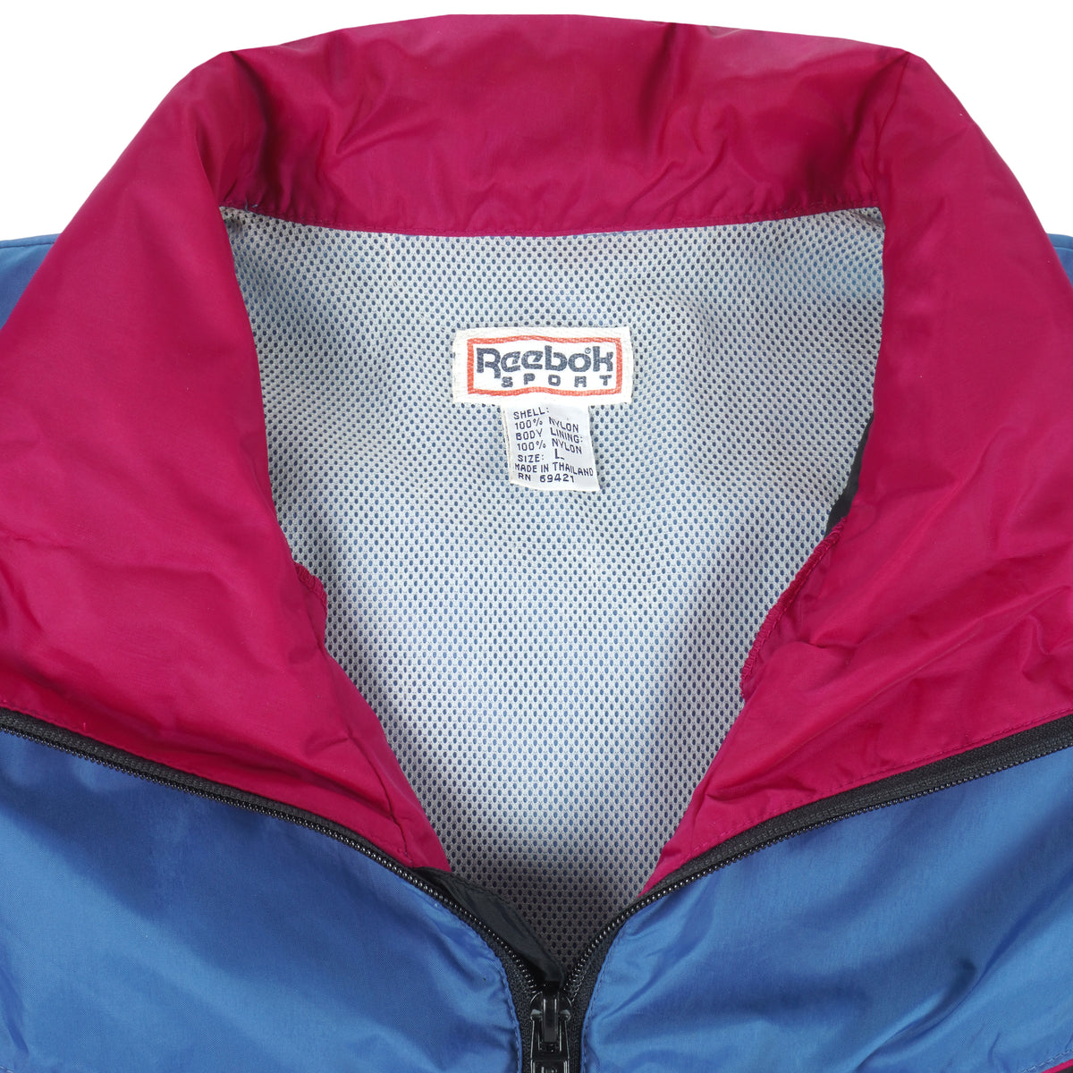Reebok - Boundless Embroidered Zip-Up Windbreaker 1990s Large Vintage Retro