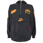 FUBU - Black 1/4 Zip Hooded Windbreaker 1990s Large