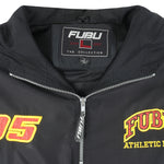 FUBU - Black 1/4 Zip Hooded Windbreaker 1990s Large Vintage Retro