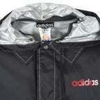 Adidas - Black Streetball Hooded Windbreaker 1990s Large